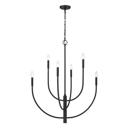 ELK HOME Continuance 30'' Wide 6-Light Chandelier - Charcoal 82027/6